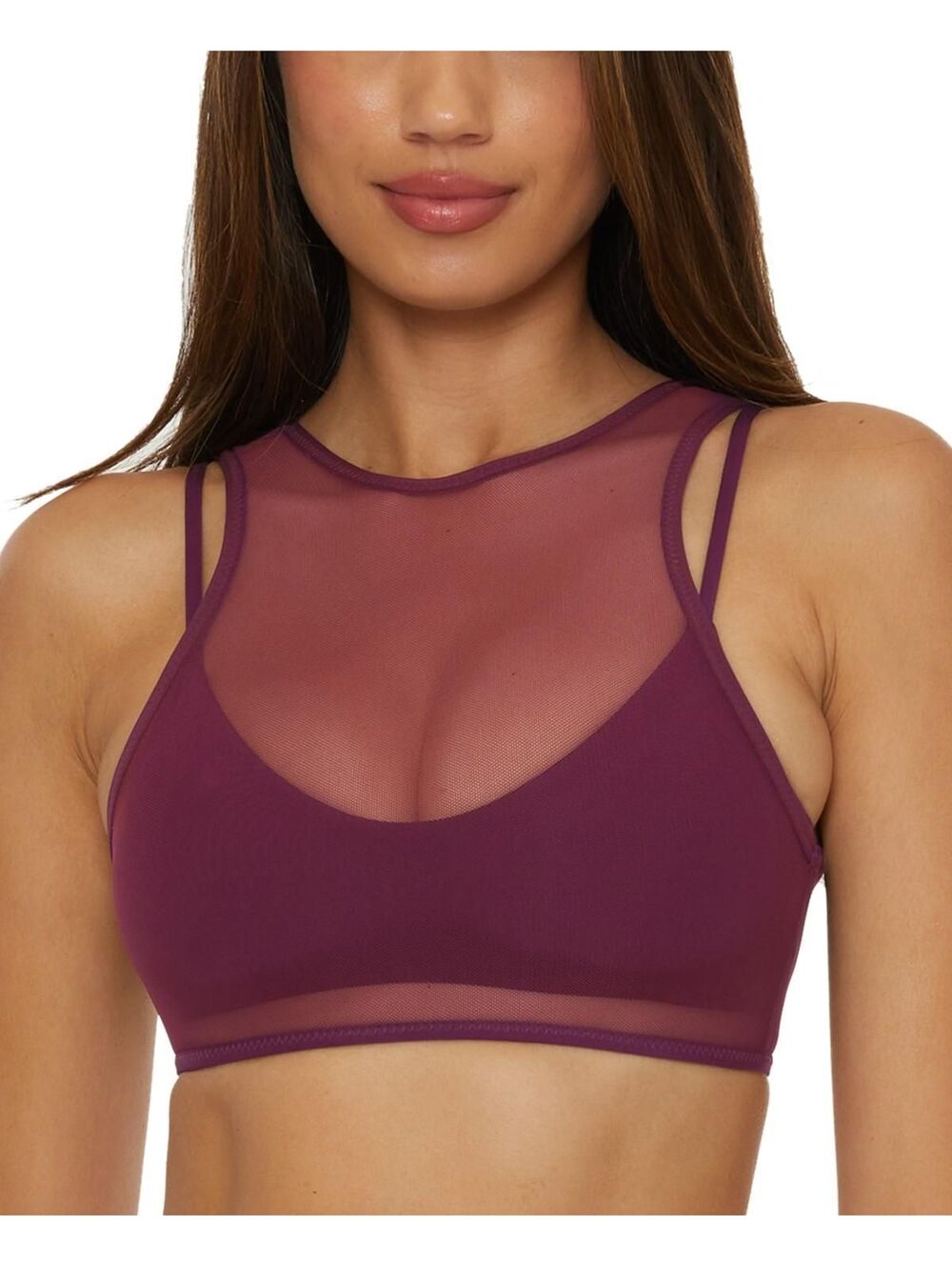 BECCA by Rebecca Virtue Womens Muse Layered Bralette  M  Purple (0016)